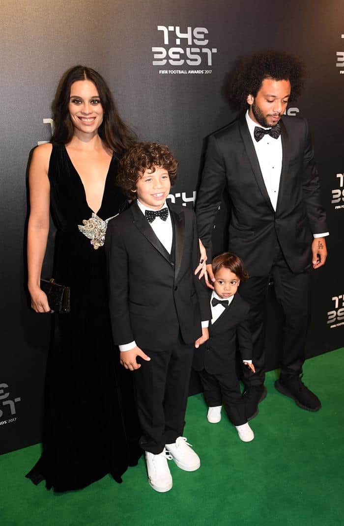 Marcelo Vieira, su pareja Clarisse Alves e hijos