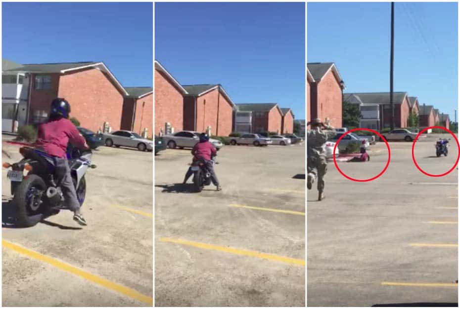 Mujer en moto se estrella.