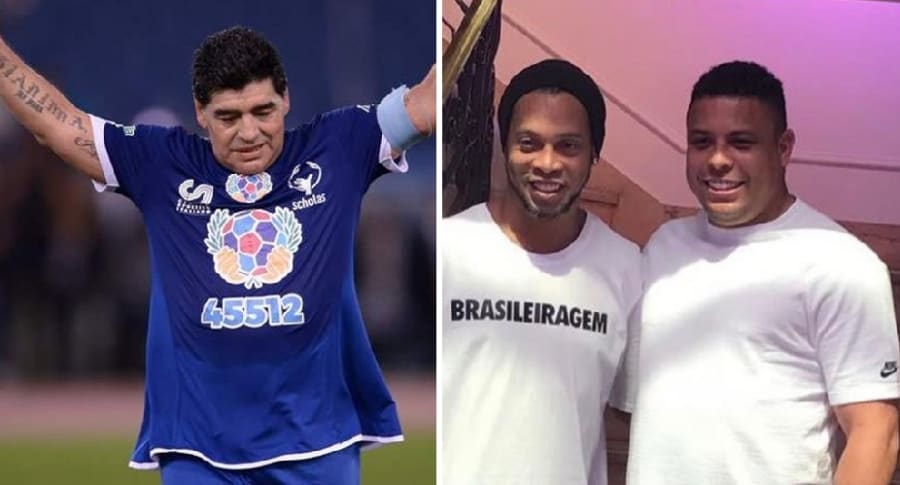 Maradona; Ronadinho y Ronaldo