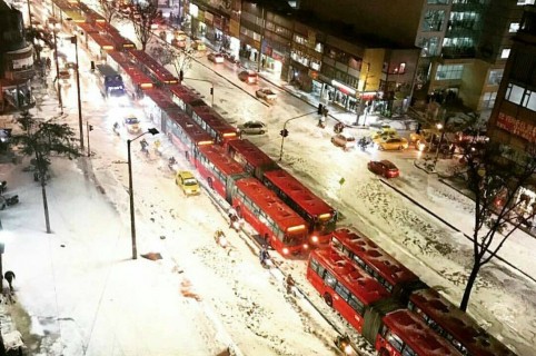 El norte de Bogotá, lleno de granizo. Pulzo.