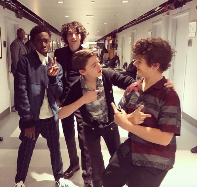 Caleb McLaughlin, Finn Wolfhard, Noah Schnapp y Gaten Matarazzo. Pulzo.