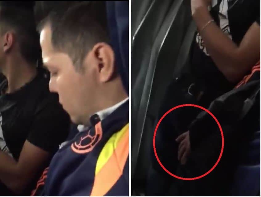 Momento en el que el sujeto aparentemente manosea al joven