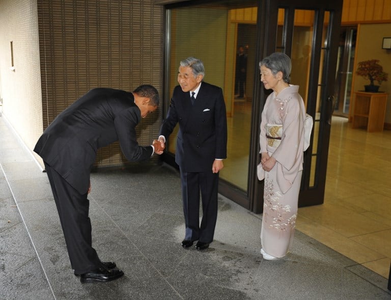 Obama con el emperador