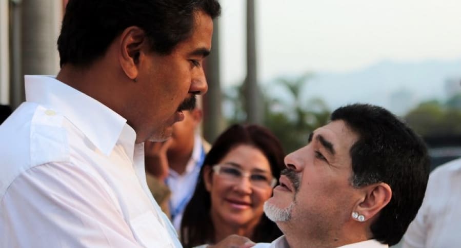 Nicolás Maduro y Diego Maradona
