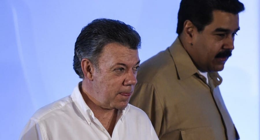 Juan Manuel Santos y Nicolás Maduro