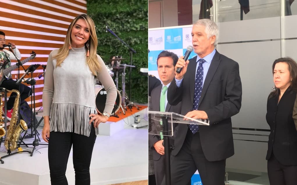 Mónica Rodríguez, presentadora de 'Día a día', y Enrique Peñalosa, alcalde de Bogotá.