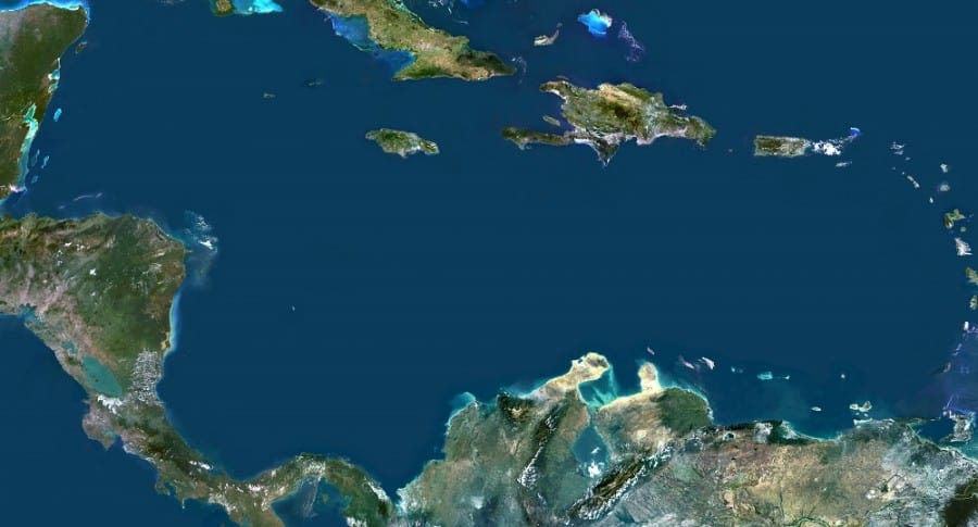 Imagen satelital del Mar Caribe