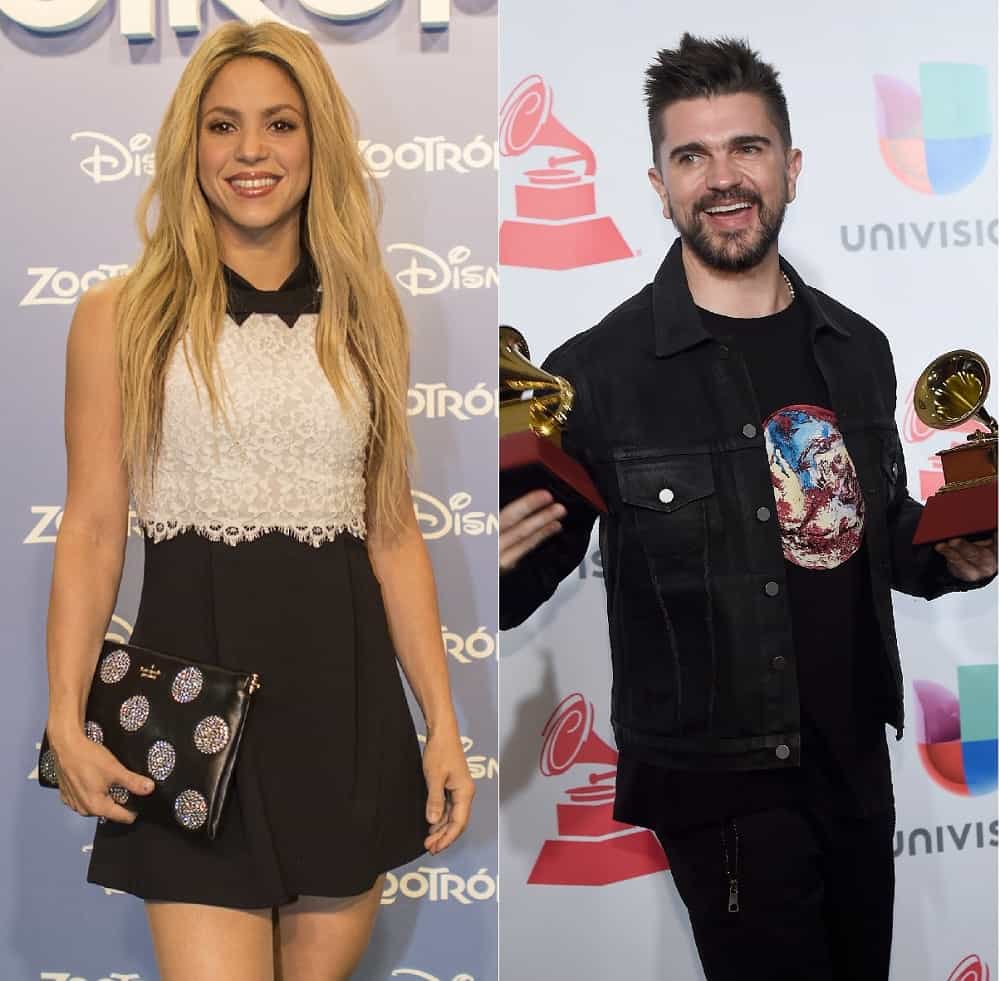 Shakira y Juanes, cantantes.