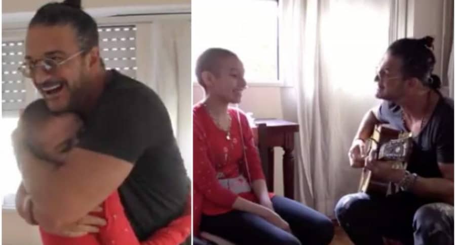 Ricardo Arjona visita a niña con cáncer.