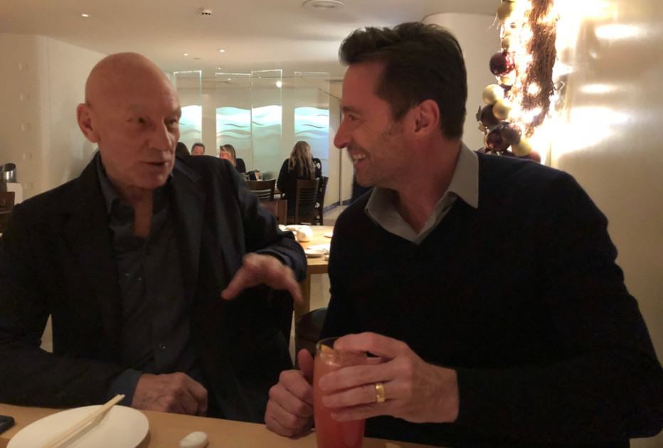Patrick Stewart y Hugh Jackman. Pulzo.