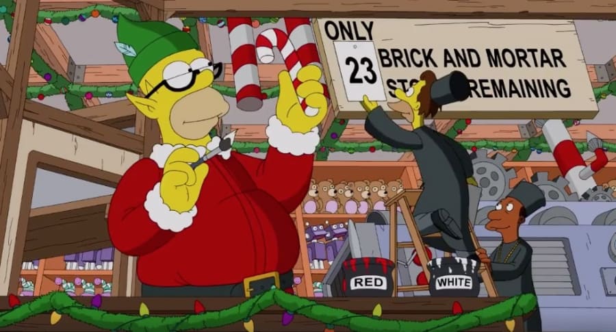 Homero en 'intro' navideño de 'Los Simpson'.