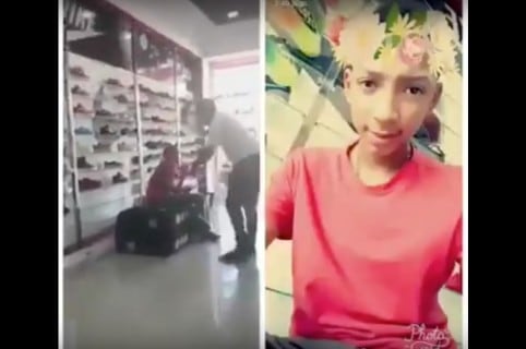 Padre golpea a su hijo por publicar foto con flores en la cabeza. Pulzo.