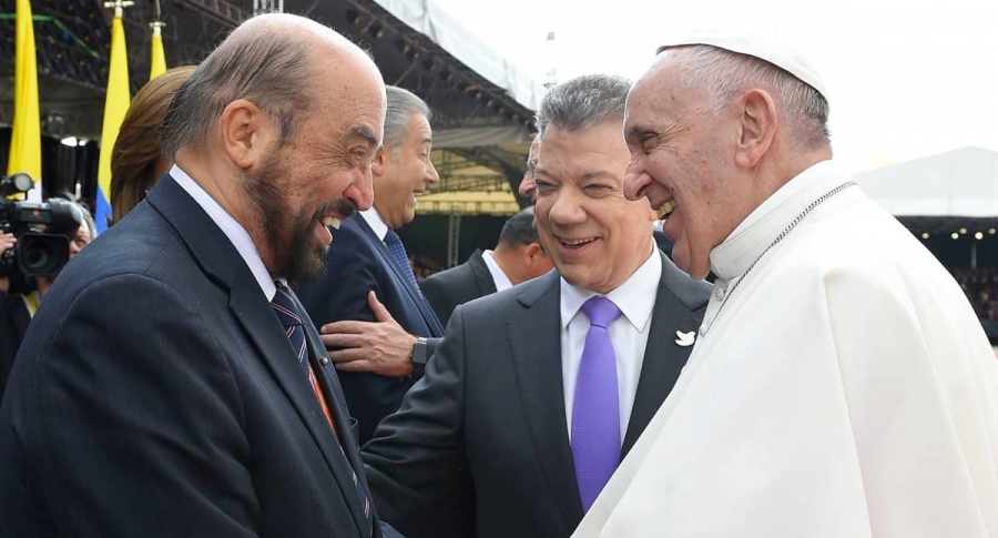 Guillermo León Escobar, papa Francisco y Juan Manuel Santos