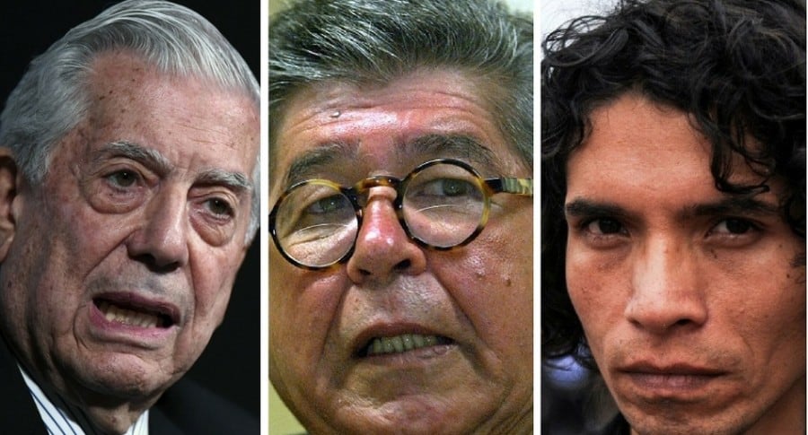 Los escritores Mario Vargas Llosa, Alfredo Bryce Echenique y José Carlos Aguero