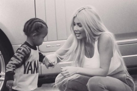 Saint West y Kim Kardashian