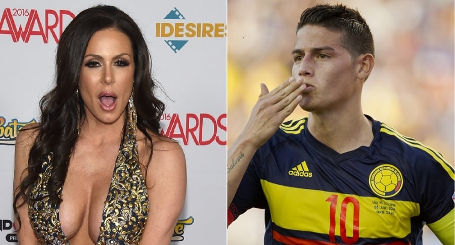 Kendra Lust, actriz porno, y James Rodríguez, futbolista.