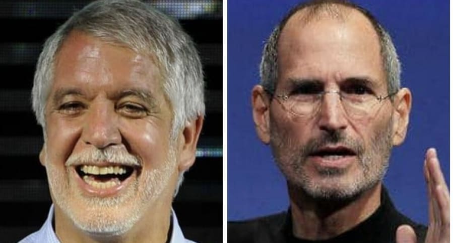 Enrique Peñalosa, alcalde de Bogotá, y Steve Jobs, empresario del sector informático