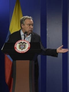 António Guterres y Juan Manuel Santos
