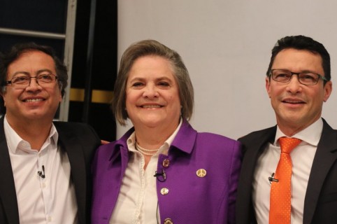 Gustavo Petro, Clara López y Carlos Caicedo