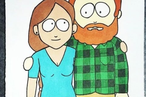 Pareja como personajes de 'South Park'. Pulzo.