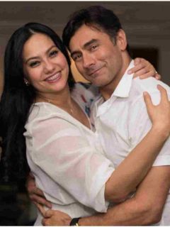 Mauro Urquijo, actor, y su exesposa Haychelt Benito.