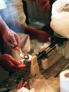 Laboratorio para producir cocaína.