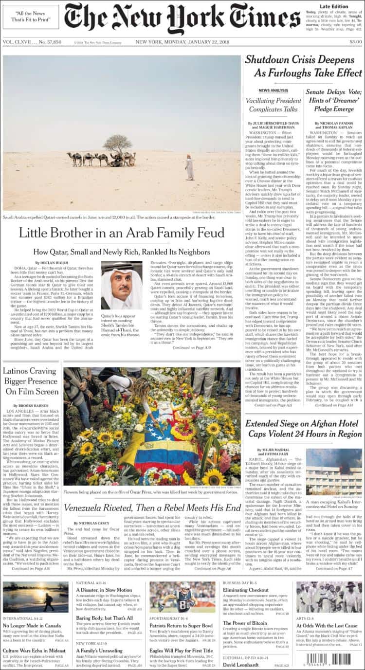 Noticias más importantes del 22 de enero