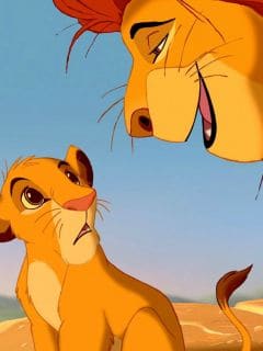 Simba y Mufasa, de 'El rey león'. Pulzo.