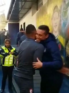 Jugadores de Santa Fe y Millonarios