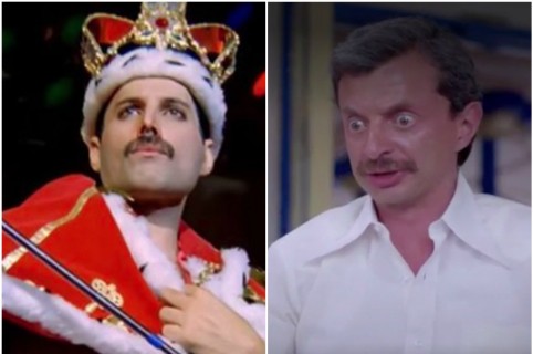 El músico Freddie Mercury y actor Carlos Gutiérrez. Pulzo.