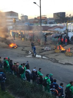 Protesta de trabajadores de Aguas Bogotá