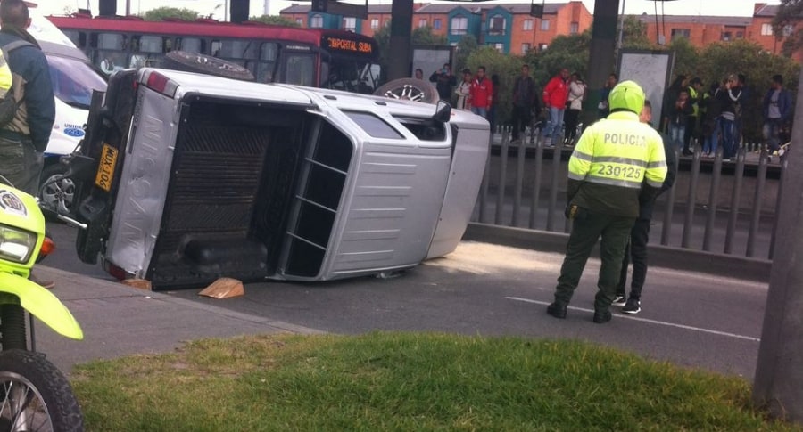 Accidente frente a Portal Banderas, en Bogotá