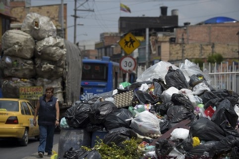 Basuras en calles de Bogotá