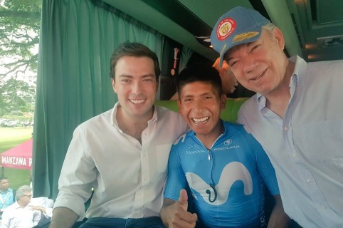 Nairo Quintana y Juan Manuel Santos