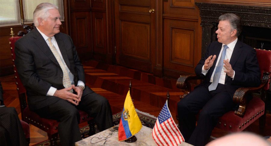 Rex Tillerson y Juan Manuel Santos