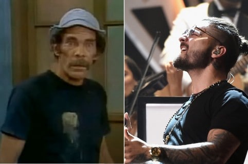 Don Ramón, de 'El Chavo del 8', y Maluma, cantante.