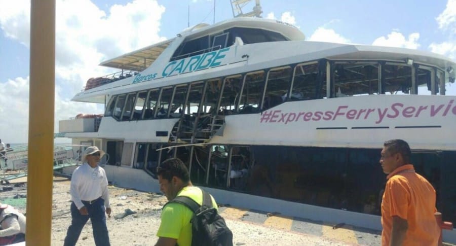 Explosión de ferry en México