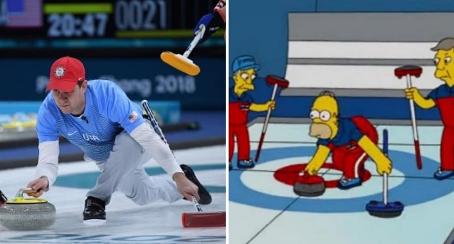 Curling EEUU y los Simpson