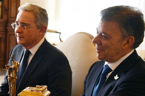 Álvaro Uribe y Juan Manuel Santos