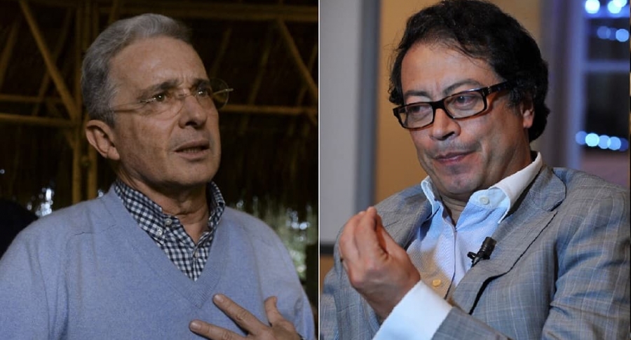 Álvaro Uribe, expresidente, y Gustavo Petro, exalcalde de Bogotá.