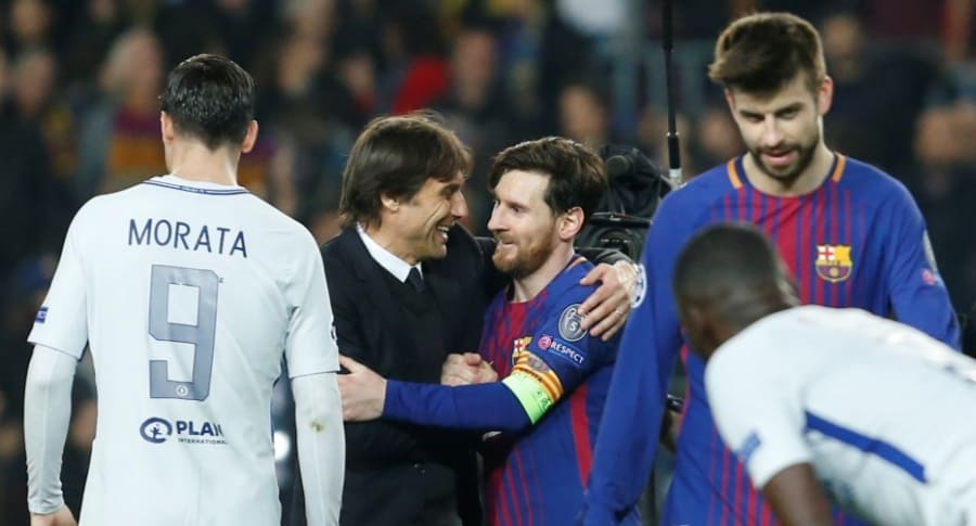 Antonio Conte y Lionel Messi