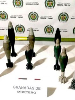 Granadas de mortero incautadas