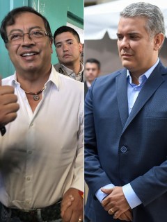 Gustavo Petro e Iván Duque, políticos.