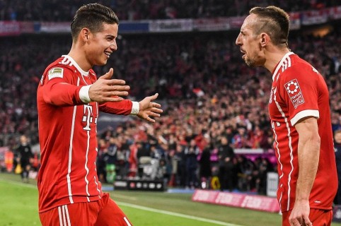 James Rodríguez y Frank Ribéry