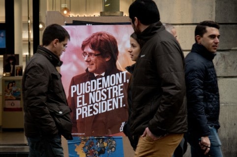 Cartel a favor de Carles Puigdemont