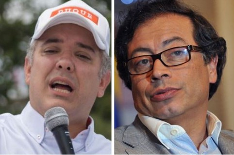 Iván Duque y Gustavo Petro, candidatos a la presidencia de Colombia