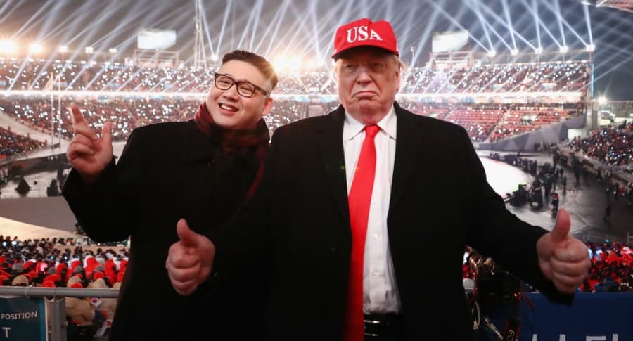 Imitaciones de Kim Jong-un y Donald Trump