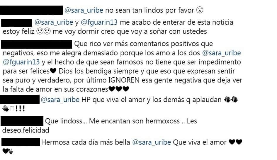 Comentarios publicación Sara Uribe