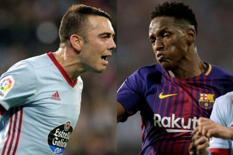Iago Aspas y Yerry Mina
