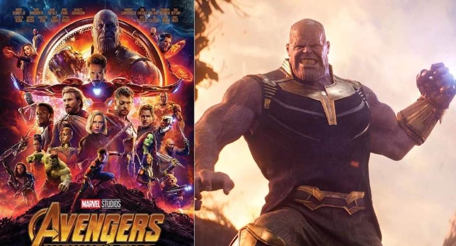 Cartel de ‘Avengers Infinity War’ y Thanos.